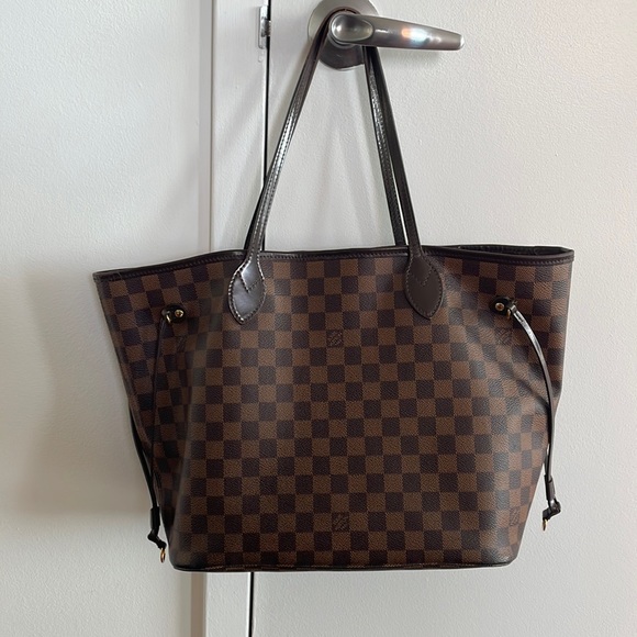 Louis Vuitton NEVERFULL MM with Pouch Brown Damier Print - Picture 5 of 12